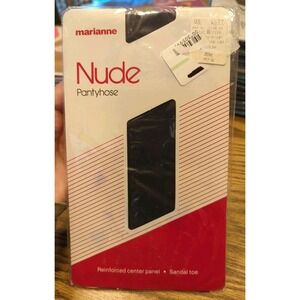 New Vintage Marianne Pantyhose Size B Navy Blue Sandal Toe